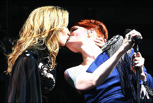 Kylie Minogue and Ana Matrionic at Glastonbury