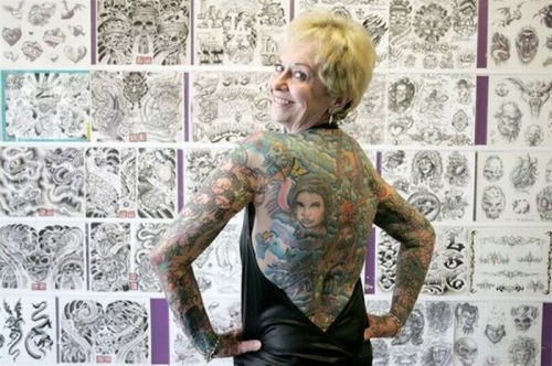 old man tattoo 20 Tattoos on old people can resuscitate in photos