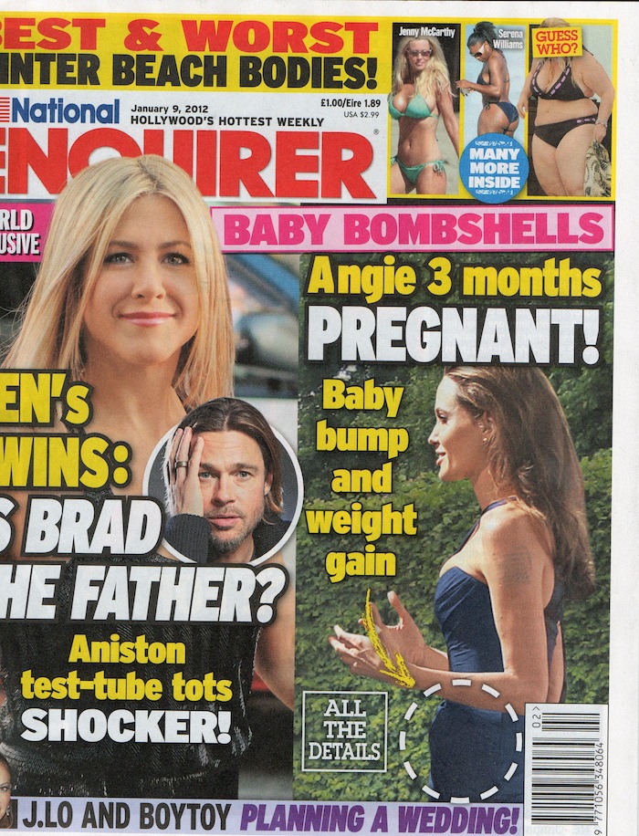 DEEP within the wombs of Jennifer Aniston and Angelina Jolie where tabloid 