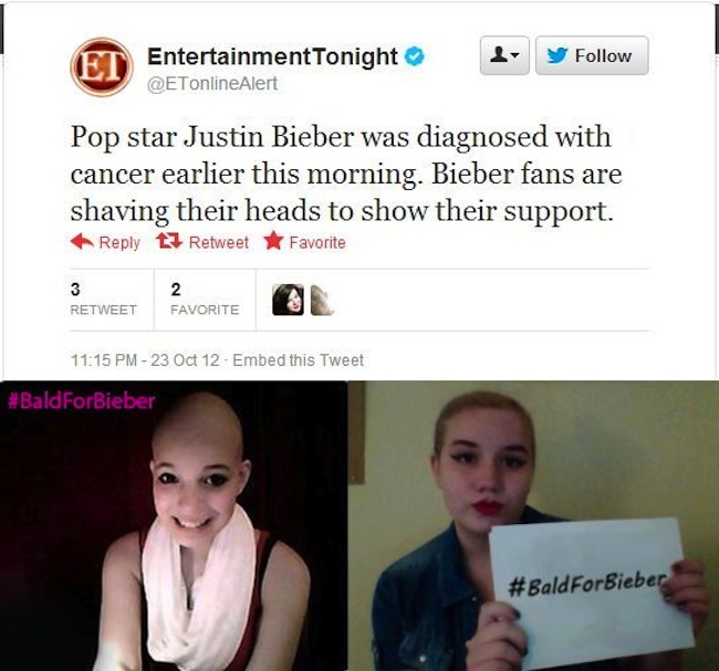 baldforbieber Justin Bieber fans never fell for #baldforbiebers prank but the media did