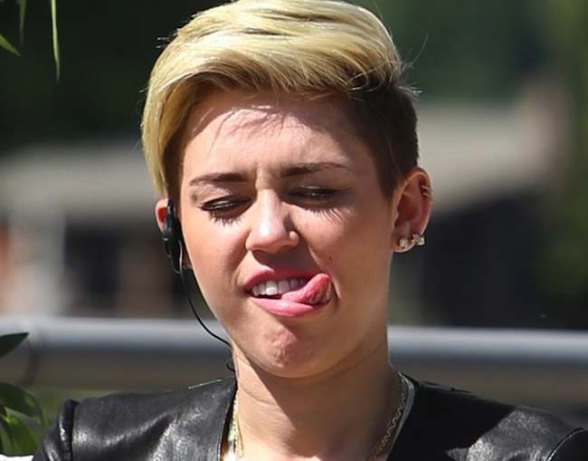 miley tongue 1 Kerry Katona taught Miley Cyrus tongue everything it knows about rimming the media (photos)