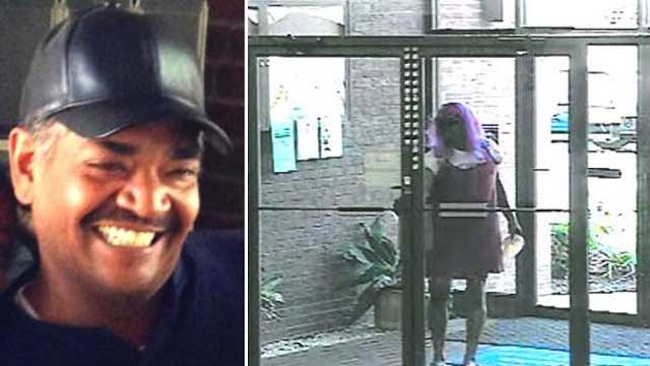 Arnell Edwards Male bank robber wore pink with purple polka dot dress, a pink wig, and sunglasses