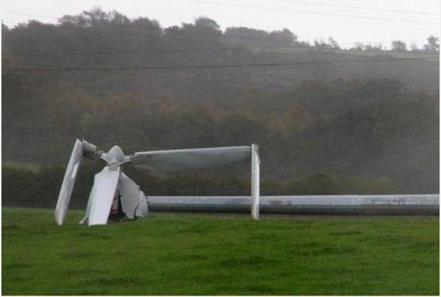 wind turbing wind Giant Beach Ball and Fallen Wind Turbines Highlight Perils Of Global Waming In Devon and London