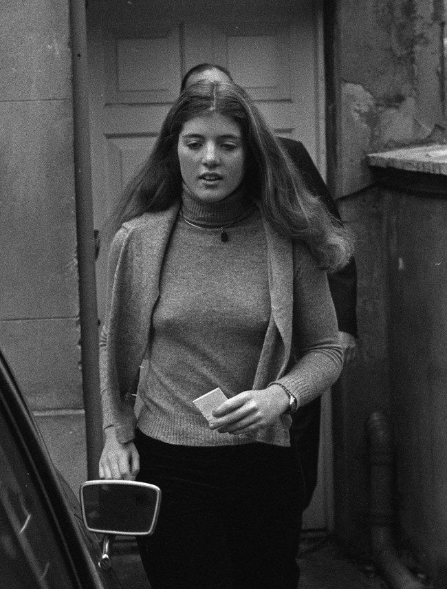 Miss Caroline Kennedy leaves the home of Lord and Lady Harlech, where she stayed overnight, following a bomb blast outside her hosts house when one of Britain's leading cancer research specialists was killed. PA/PA Archive/Press Association Images