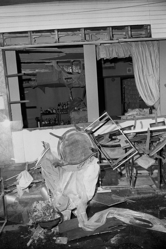 The wreckage in Walton's Restaurant in Chelsea after an IRA bomb which left two people dead and seventeen, five seriously. PA/PA Archive/Press Association Images
