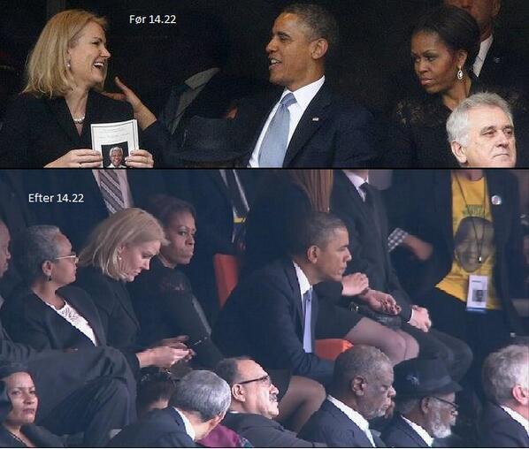 before and after Mandela Selfie Gate Photos: Michelle Obama Makes Helle Freeze Over