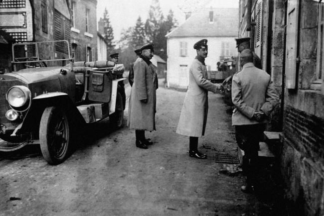 The Duke of Brunswick (formerly Prince Ernst of Cumberland), the Kaiser's son-in-law, visits a village behind the German lines in France.