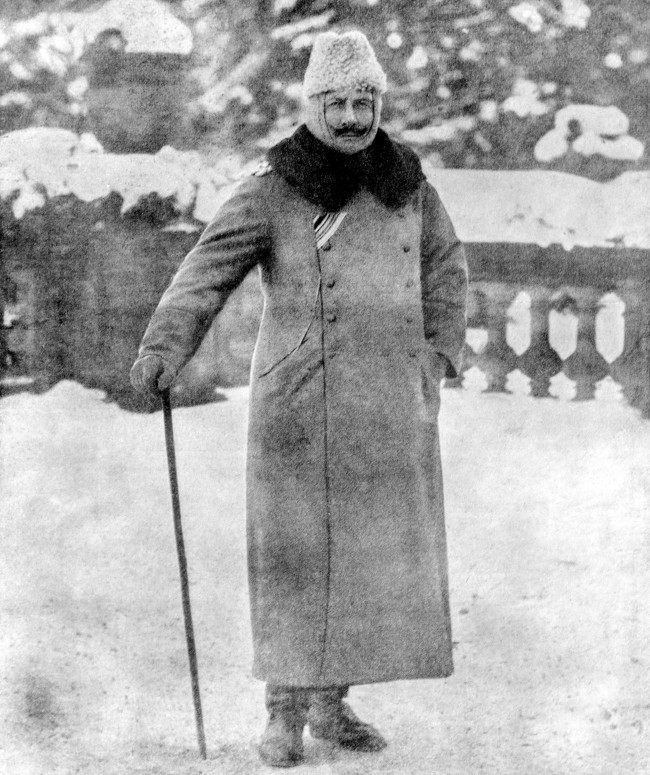 Kaiser Wilhelm II of Germany in an Astrakhan cap.