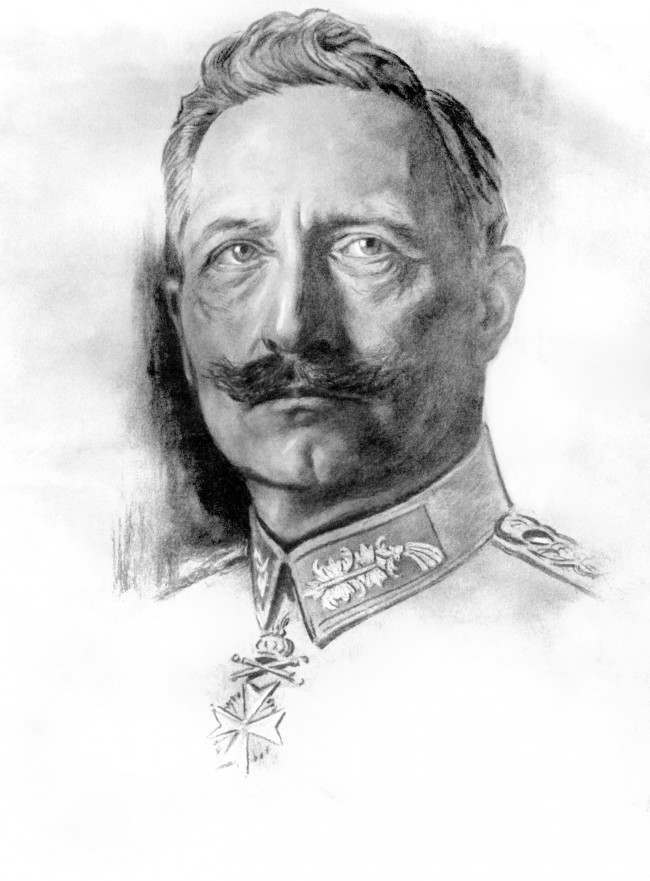 A drawing of Kaiser Wilhelm II by war artist Willy Scheuermann.