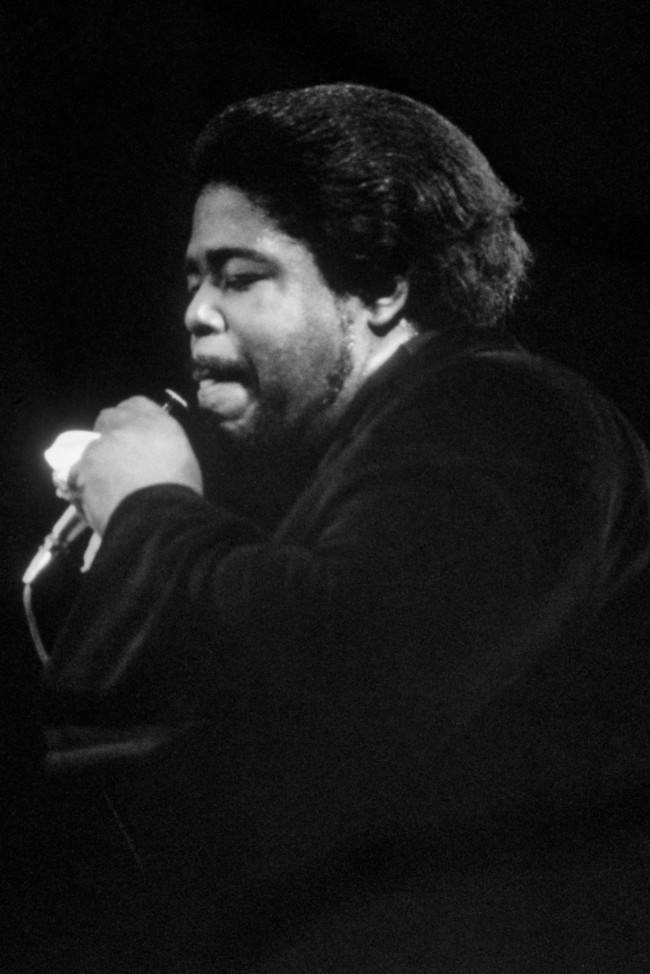 American singer Barry White at his first London concert at the Rainbow Theatre in Finsbury Park, last Friday. Date: 22/02/1974