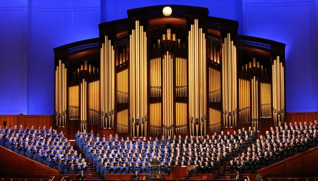Members of the Mormon Tabernacle Choir perform during the opening session of the two-day Mormon church conference Saturday, Oct. 5, 2013, in Salt Lake City. The president of the Mormon church says worldwide membership has hit 15 million, representing a three-fold increase over the three decades. President Thomas S. Monson announced the milestone during the opening session of the two-day Mormon church conference Saturday morning. The biannual general conference of The Church of Jesus Christ and Latter-day Saints brings 100,000 members to Salt Lake City. More than half of church members live outside of the United States. (AP Photo/Rick Bowmer)