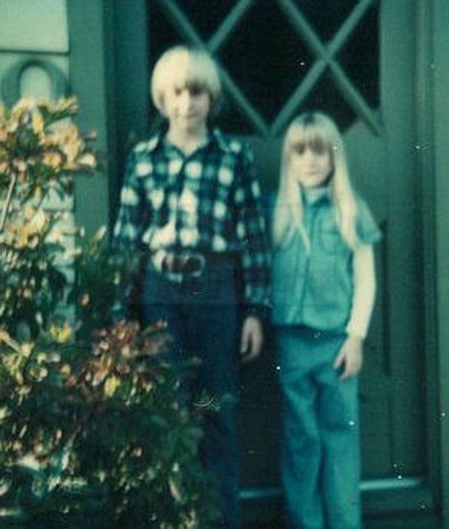 Kurt Cobain's sister, shows a young Kurt Cobain, left, and Kim