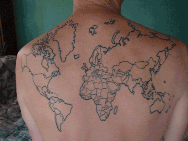 bill tattoo Man Turns His Back Into A Living Geopolitical Atlas