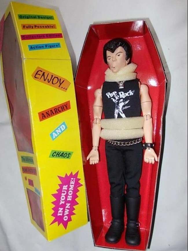 The Sid Vicious doll - or is it Gary Glitter having a stroke?