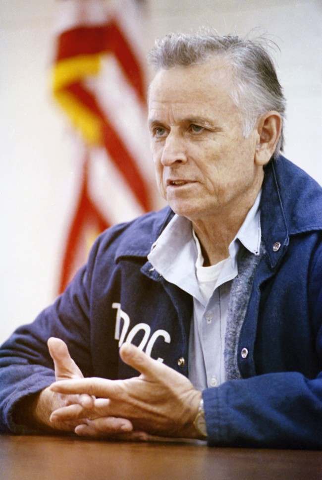 James Earl Ray is interviewed at the Riverbend Maximum Security institution in Nashville, Tennessee on Jan. 19, 1992, where he is serving 99 years for the murder of civil rights leader Rev. Martin Luther King Jr., Ray proclaims in his new book, ÂWho Killed Martin Luther King?, that he is innocent. 