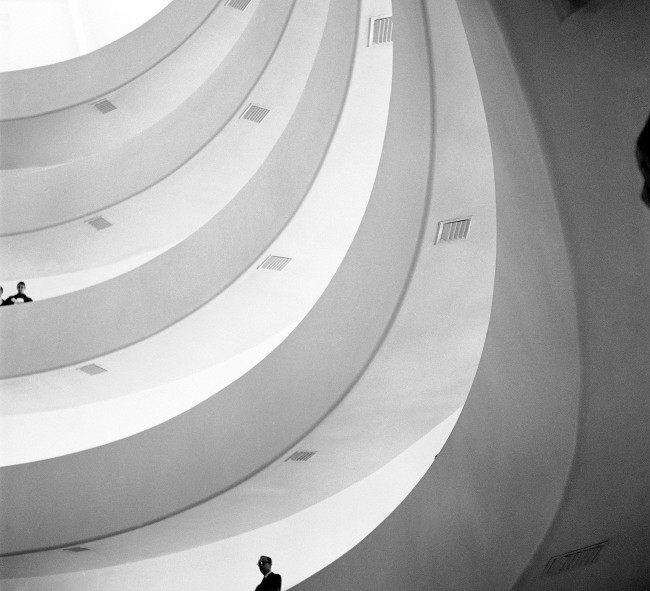 View of the new Solomon R. Guggenheim museum in New York, March 31, 1959, designed by Frank Lloyd Wright. The building has caused a great deal of comment. Wrights calls the building an Archeseum, which he says means 'a building in which to see the highest'