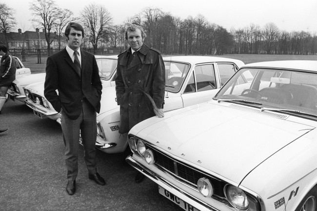 West Ham United and England's Geoff Hurst (left) and Bobby Moore (right) 