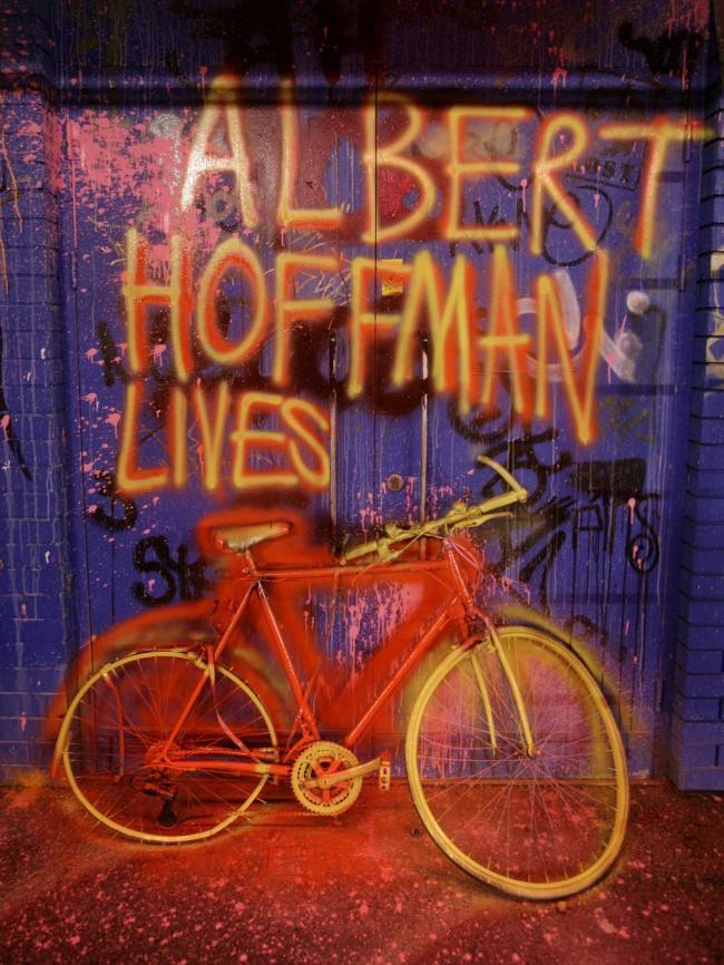 An artwork paying tribute to Albert Hofmann, the recently deceased inventor of LSD, on display at the 'Cans festival' in a road tunnel in Leake Street, Lambeth, London. Issue date: Friday May 2, 2008.  Date: 02/05/2008