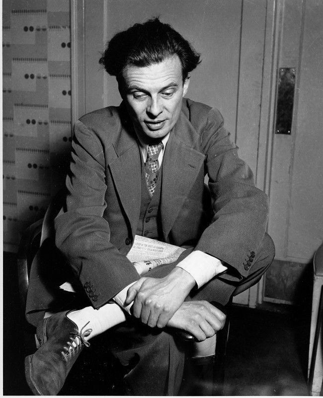 British novelist and essayist Aldous Huxley is photographed in Feb. 1938 at an unknown location. 