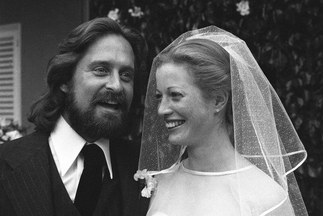 Actor Michael Douglas, son of actor Kirk Douglas, is shown on his wedding day in Los Angeles to Diandra Lucker, March 21, 1977.