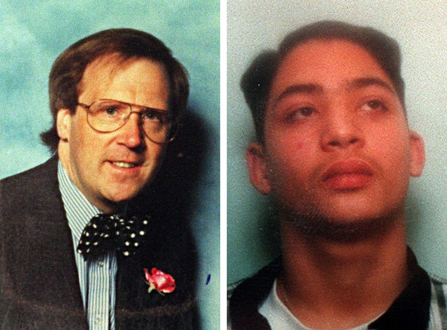 Undated hand photos of Philip Lawrence (left), the headmaster who was brutally murdered by Learco Chindamo (right), outside his school as he defended a pupil. Chindamo, who was 15 at the time of the stabbing, was found guilty by a jury at the Old Bailey in October 1996. Issue date: Monday April 28, 2014. The killing of a teacher at a school in Leeds brings back memories of the murder of headmaster Philip Lawrence in 1995. He had gone to the aid of one of his pupils who was being attacked with an iron bar at the gates of St George's RC School in Maida Vale, west London. Mr Lawrence, 48, was seeing his pupils off from school, as he did every day, when he spotted one of his students being hit over the head. See PA story POLICE Teacher Lawrence. Photo credit should read: PA/PA Wire NOTE TO EDITORS: This handout photo may only be used in for editorial reporting purposes for the contemporaneous illustration of events, things or the people in the image or facts mentioned in the caption. Reuse of the picture may require further permission from the copyright holder.