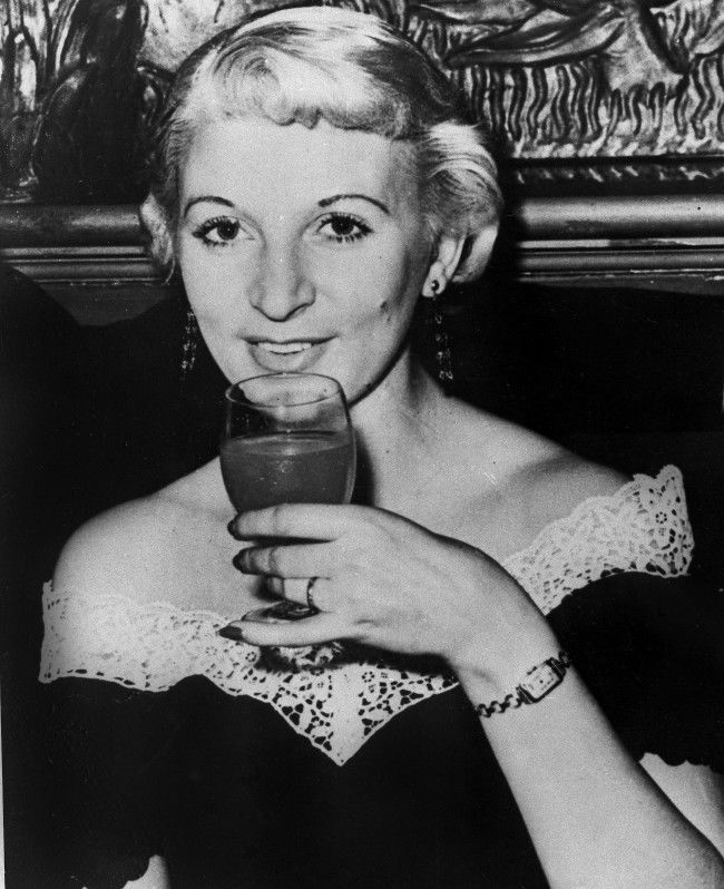 Platinum Blonde Model Ruth Ellis is shown in 1955 photo. It was announced at London's Old Bailey Court June 21, 1955 to sentenced to death Ellis for the murder of racing driver David Blakely, 25. The prosecution alleged that she fired six shots at Blakely, killing him outside a public house at Hampstead, North London, on Easter in evening on Sunday evening. Mrs. Ellis twice-married and mother of two children is not to appeal against the verdict. Friends are considering collecting signatures for an petition for reprieve. Blakely was said in court to have been having an affair with Mrs. Ellis and to have wanted to bring it to an end. (AP Photo)