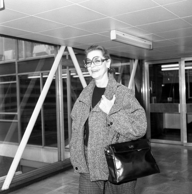 Hollywood actress Lauren Bacall at Heathrow Airport, where she left for New York.   Date: 09/03/1985