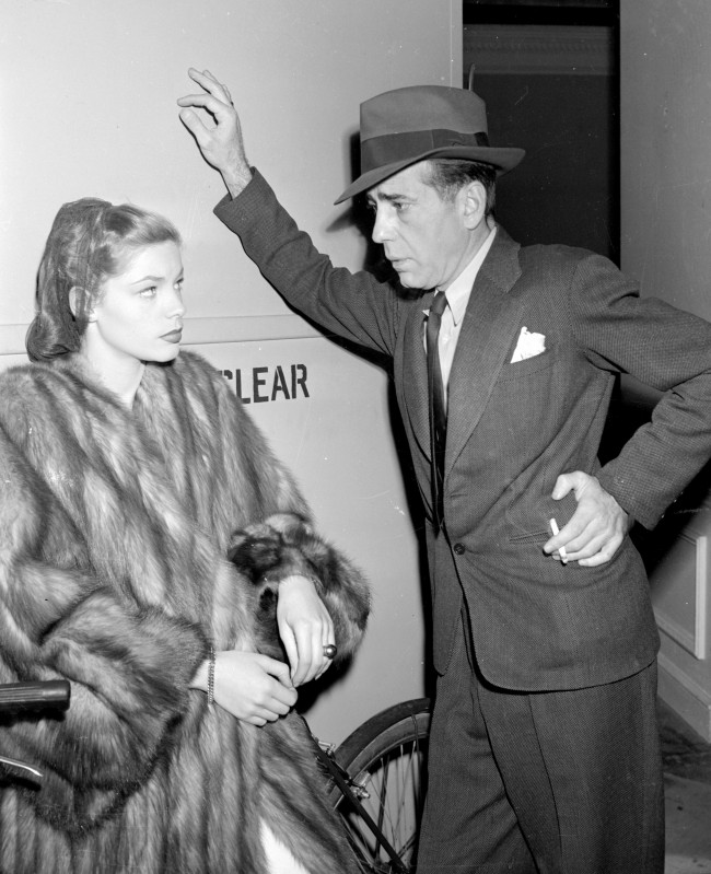 Humphrey Bogart and Lauren Bacall ca. 1946, at about the time they appeared together in "The Big Sleep." (AP Photo)