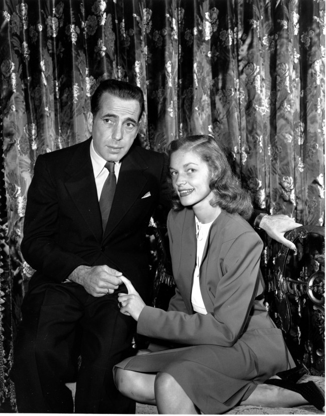 This is a May, 1945 photo of actor Humphrey Bogart with his wife actress Lauren Bacall. (AP Photo)