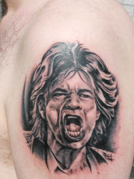 Mick Jagger bad tattoo