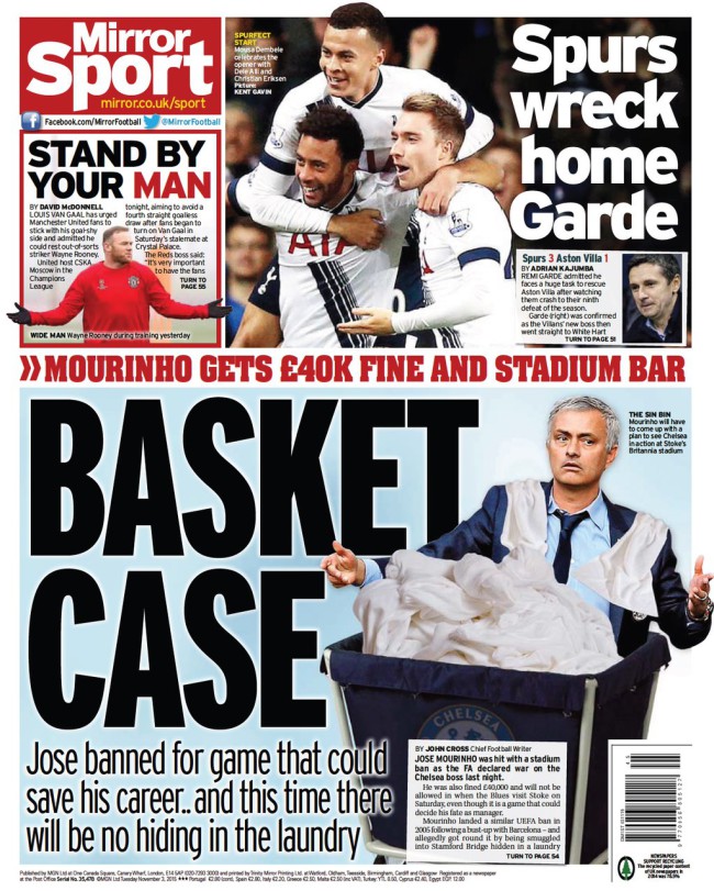 Mourinho mirror backpage