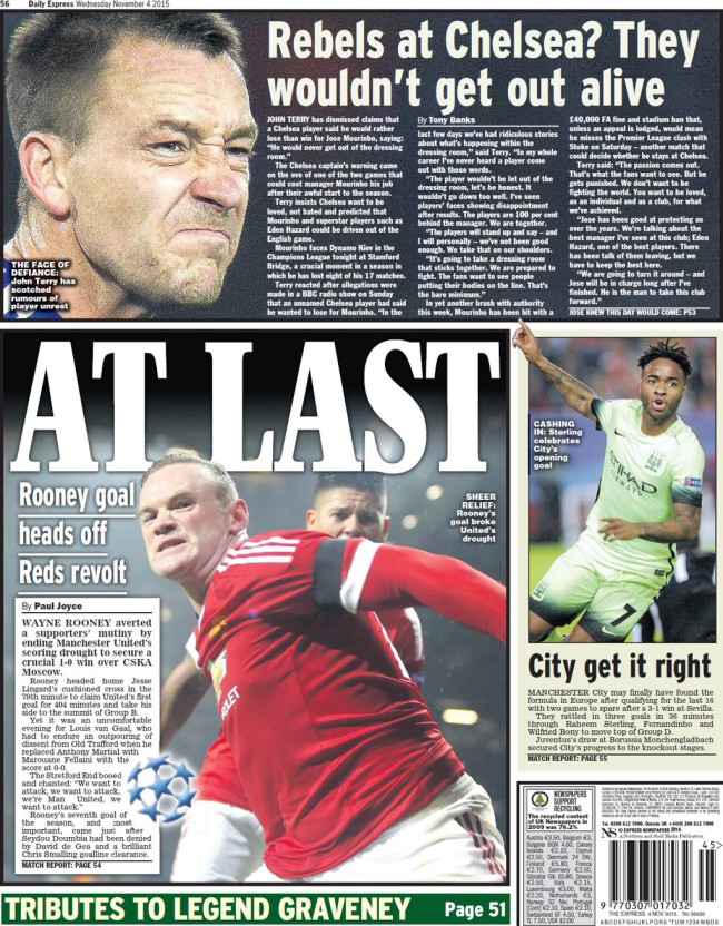 daily express john terry backpages