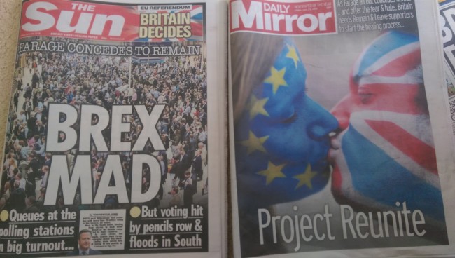 brexit front pages