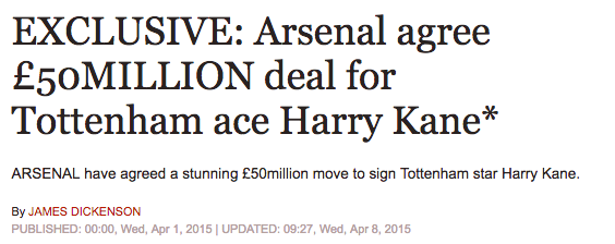 Harry Kane Express Arsenal Spurs