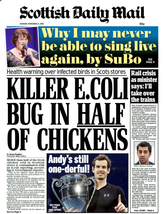 chicken superbugs daily mail