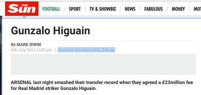 ARSENAL last night smashed their transfer record when they agreed a £23million fee for Real Madrid striker Gonzalo Higuain.