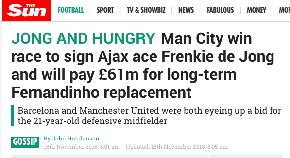 Frenkie de Jon signs for Manchester City -