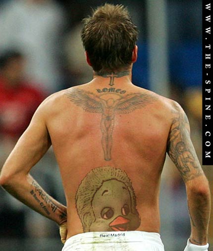 DAVID Beckham has a new tattoo. It's a swirl of letters that is said to 