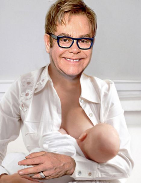 breast feeding elton john Elton John Feeds Zachary Breast Milk From A Breast
