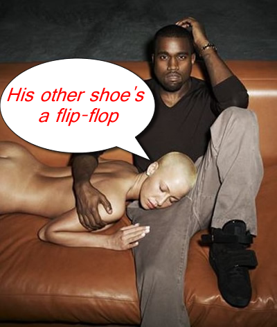kanye west fuck shoes Kanye West Uses Naked Lover Amber Rose To Model His 
