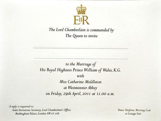 royalinvite The Trouble With Kate And Williams Wedding Invitation