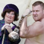 Susan Boyle Gives Great Face At The West Lothian Highland Games and British Pipe Band Championship