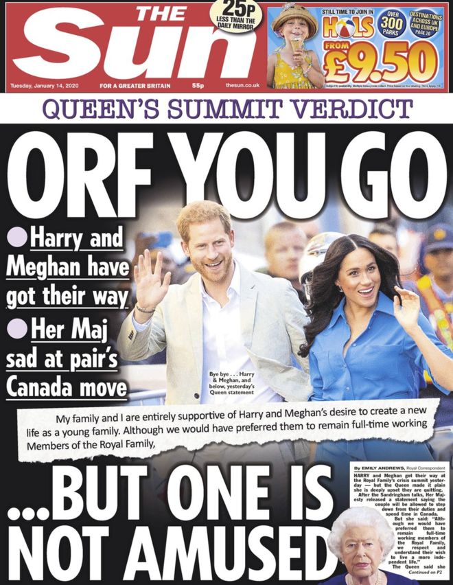 harry meghan front -pages