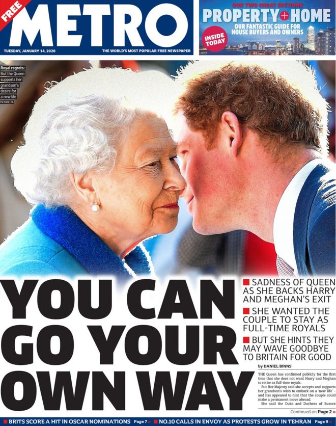 harry meghan front -pages