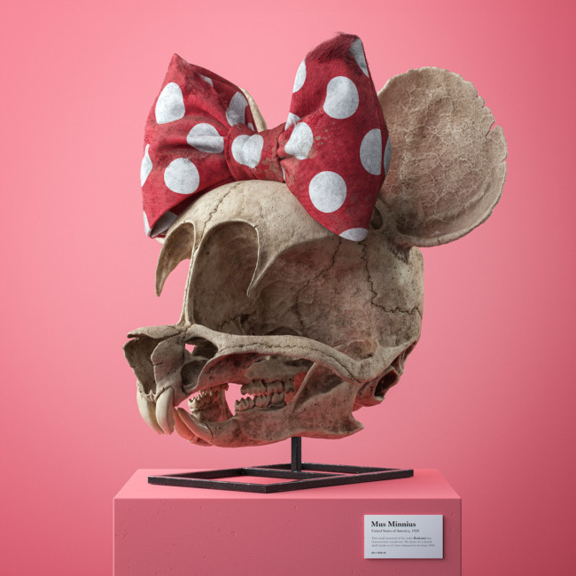 3D artist Filip Hoda makes fossilised skulls of famous cartoon characters