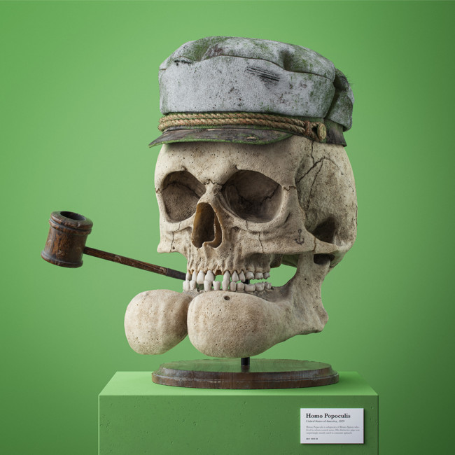 3D artist Filip Hoda makes fossilised skulls of famous cartoon characters