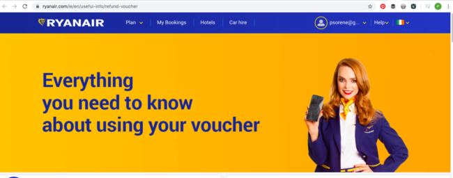 RyanAir voucher Covid-19