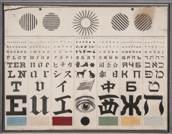 A Print of George Mayerle's International Eye Test Chart from 1907