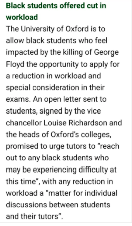 Oxford university black george floyd